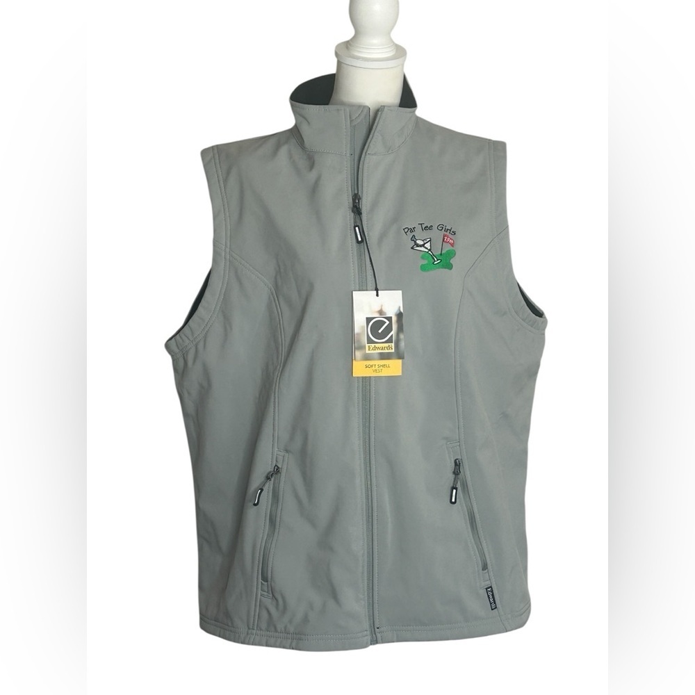 NWT Edward’s Women's Gray Soft-Shell Vest with Golf Embroidery Sz XL Athleisure